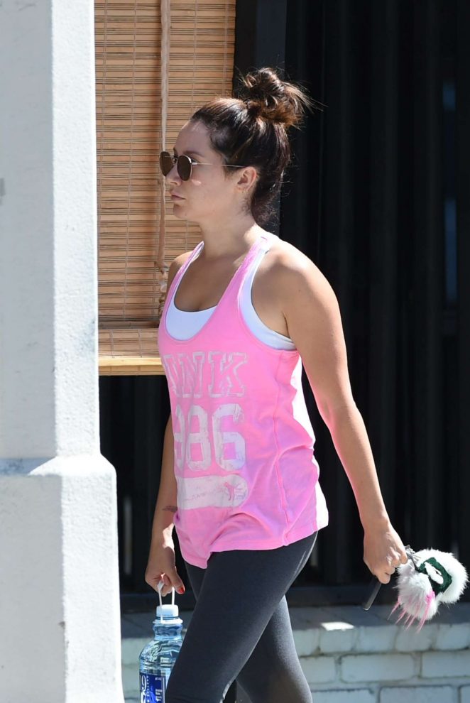 Ashley Tisdale in Leggings at a gym in LA